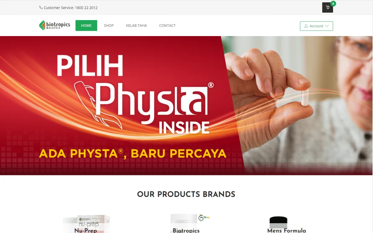 Laman kedai online Biotropics Malaysia