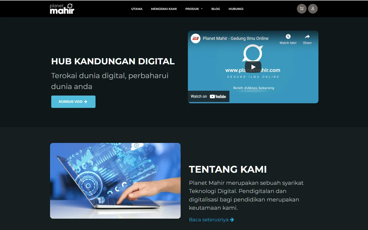 Laman utama Planet Mahir